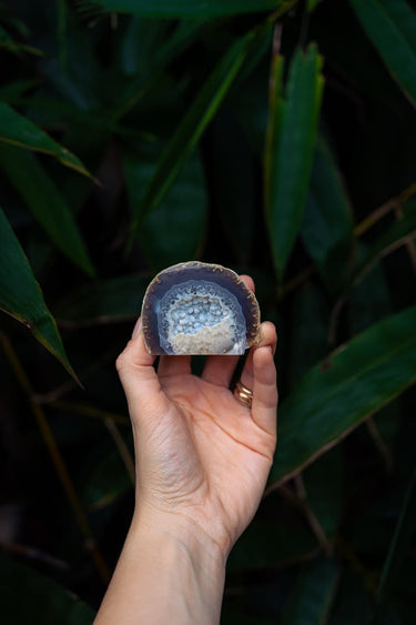 Blue Lace Agate Cave with Druzy